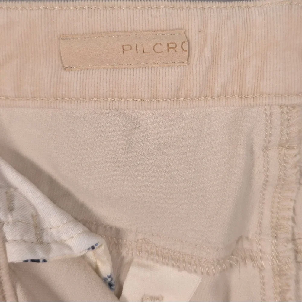 ANTHROPOLOGIE PILCRO Women’s Corduroy High Rise Skinny Pants 30 Slim Cream Tan‎